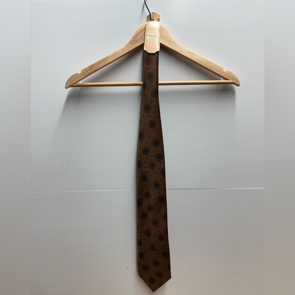 Giorgio Armani Other - Vintage Giorgio Armani Brown Tie with Black Pattern BNWT